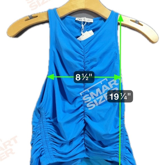 Zara Vibrant Blue Ruched Tank Top - Picture 3 of 5